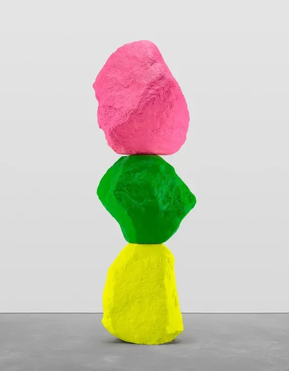Ugo Rondinone, yellow green pink mountain