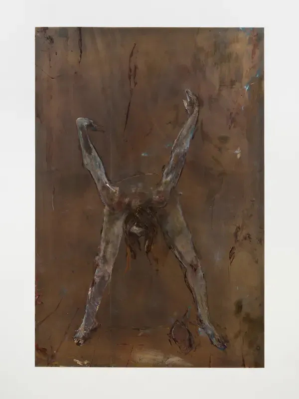 Willa Wasserman, Making the shape of the letter x or 'no' with my body reflected in this northwest facing mirror version five