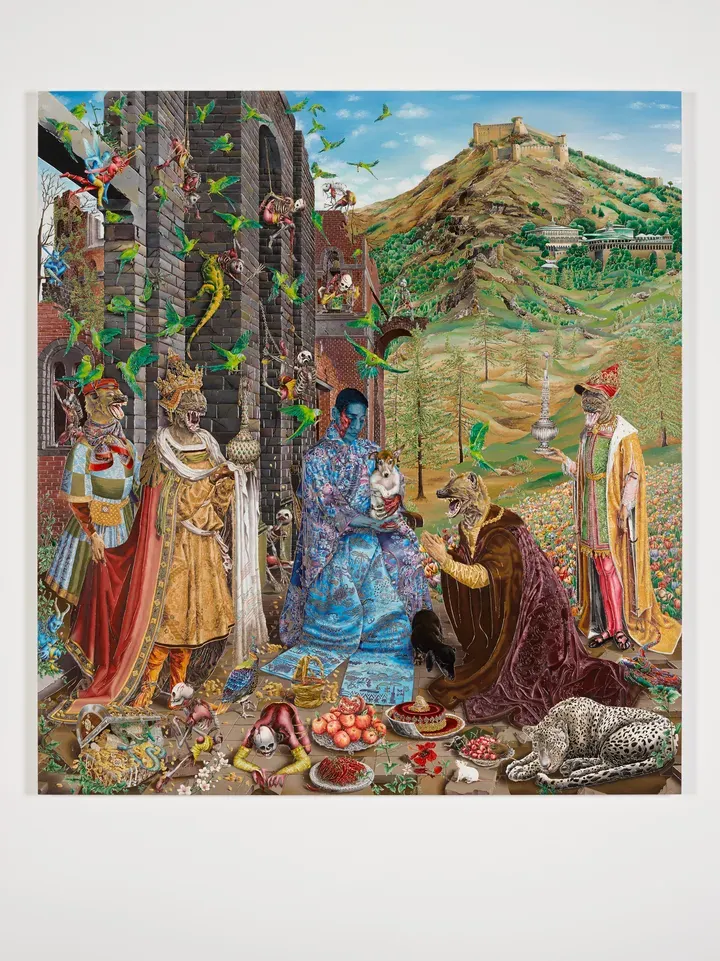 Raqib Shaw, The Adoration (After Jan Gossaert)