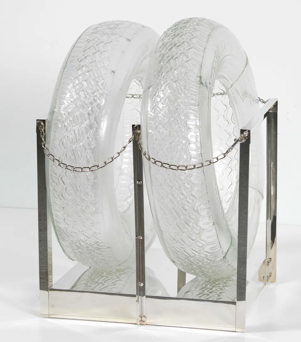 ROBERT RAUSCHENBERG, Untitled [glass tires]