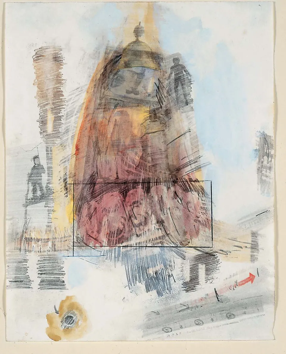 ROBERT RAUSCHENBERG, Canto X: Circle Six, The Heretics, from the series Thirty-Four Illustrations for Dante’s Inferno