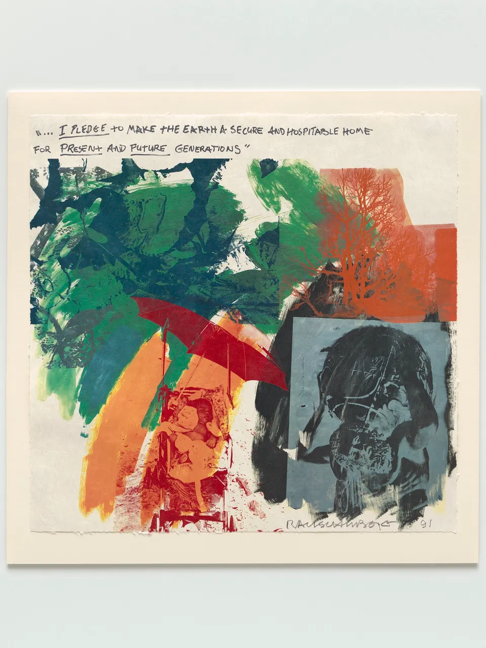 ROBERT RAUSCHENBERG, Print for Earth Summit '92, the United Nations Conference on Environment and Development, Rio de Janeiro, Brazil, Last Turn—Your Turn