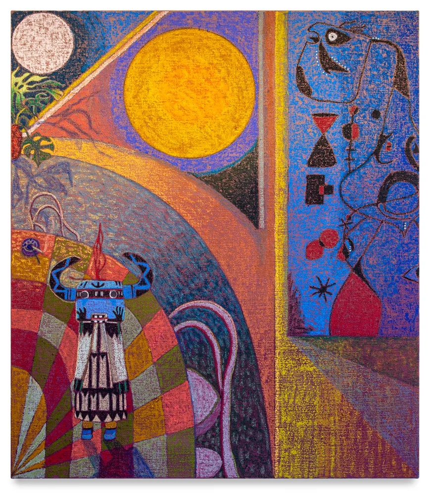JJ Manford, Moon and Sun / Interior with Kachina Doll & Joan Miro