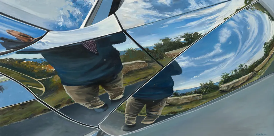 RICHARD ESTES, Self Portrait in VW Bug