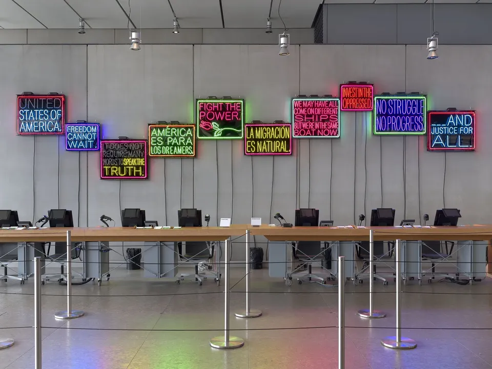 Patrick Martinez, Installation view of the Kenneth C. Griffin Hall (Whitney Museum of American Art, New York, January 2023).