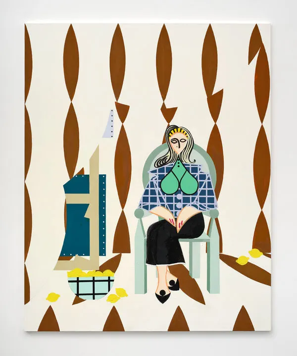Farah Atassi, Seated Woman with Yellow Hair 3