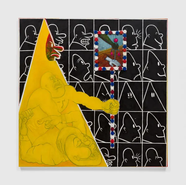 TRENTON DOYLE HANCOCK, Let’s Try the Yellow Triangle Angle or The Return of Piss Christ