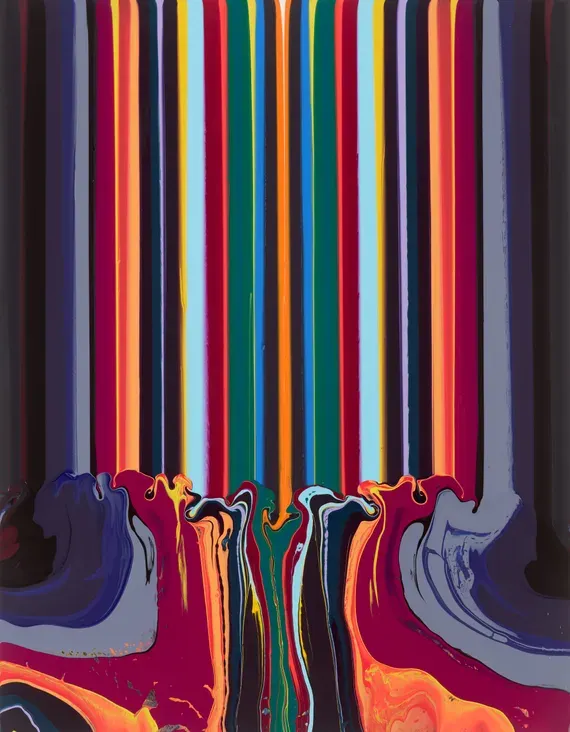Ian Davenport, Push Back (Black and Red)