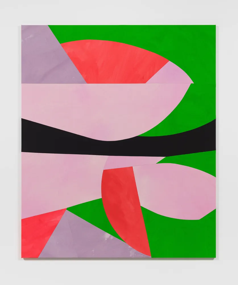 Sarah Crowner, Balancing Shapes (Lilac, Green, Black)