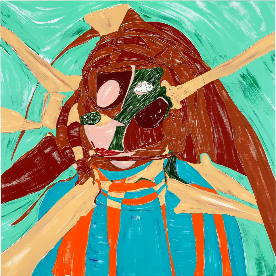 Nicola Tyson, Square Self-Portrait