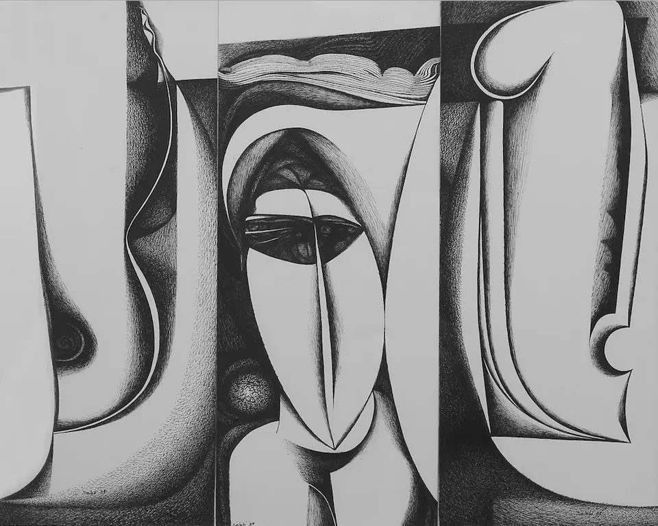 Ibrahim El-Salahi, Woman with Batoula Mask