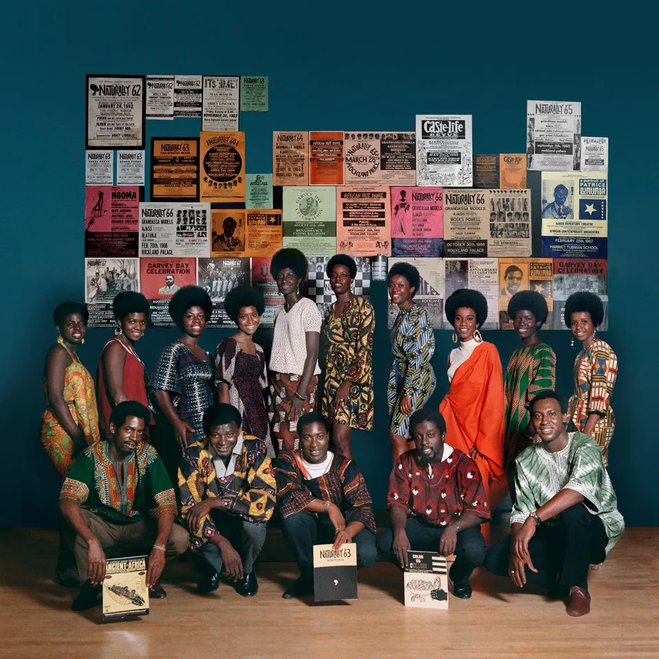 Kwame Brathwaite, Untitled (Naturally '68 photo shoot in the Apollo Theater featuring Grandassa models and founding AJASS members Kletus Smith, Frank Adu, Bob Gumbs, Elombe Brath and Ernest Baxter)