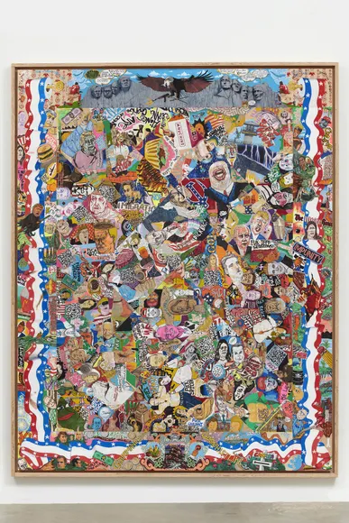 Rob Pruitt, American Quilts 2018: Trump Studio Doodle, Crazy Quilt