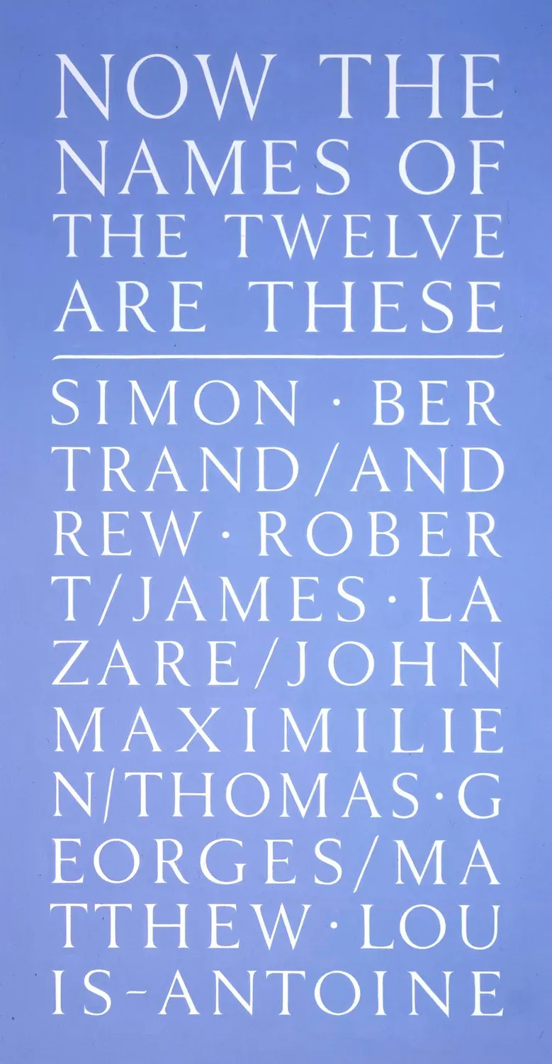 Ian Hamilton Finlay, Now the Names of Twelve