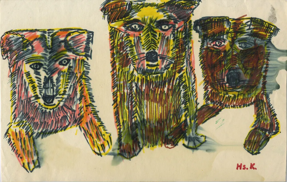 Hans Krüsi, Untitled (Three Dogs)