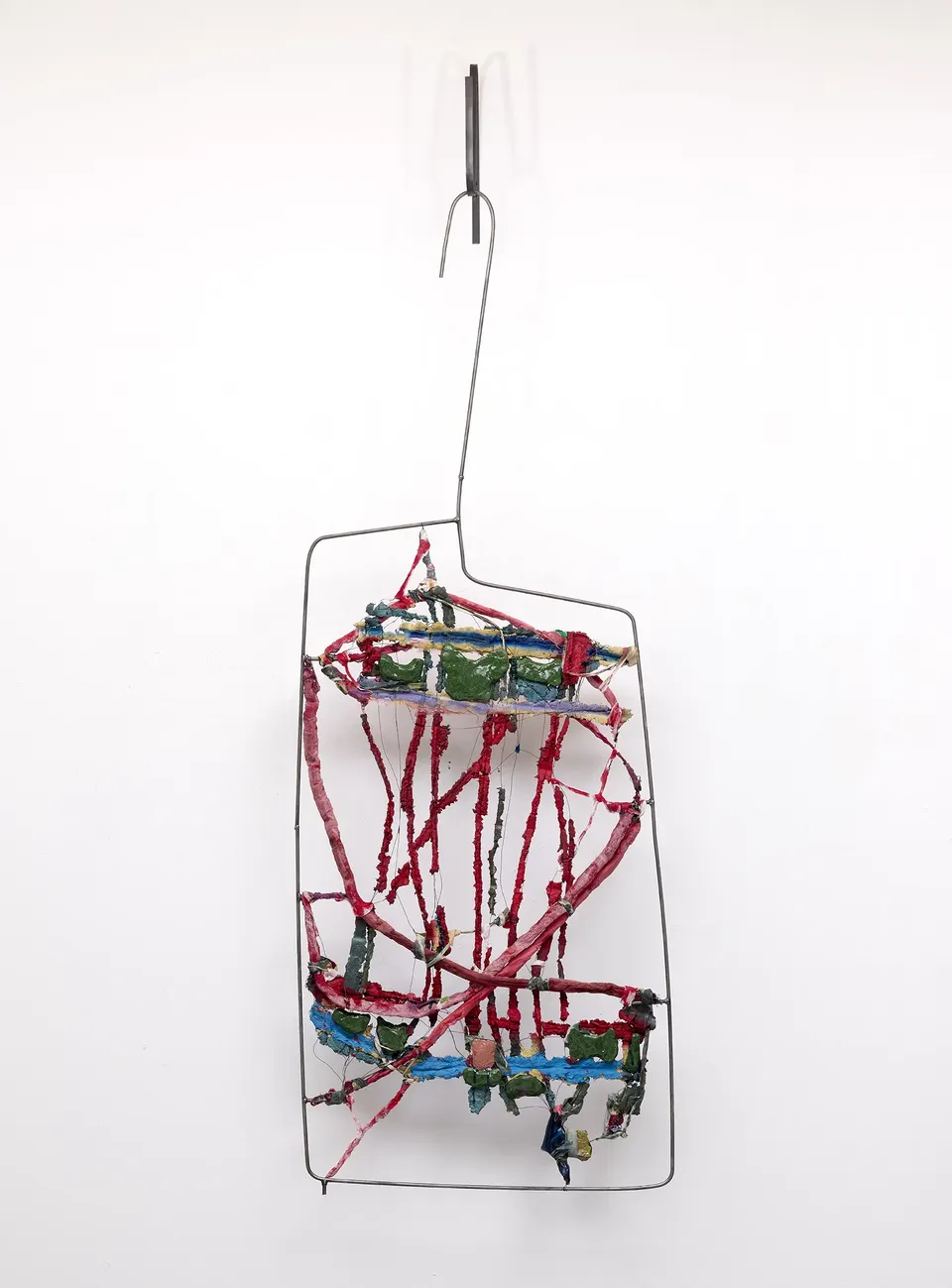 Sahar Khoury, Untitled (Window with red and long hook)