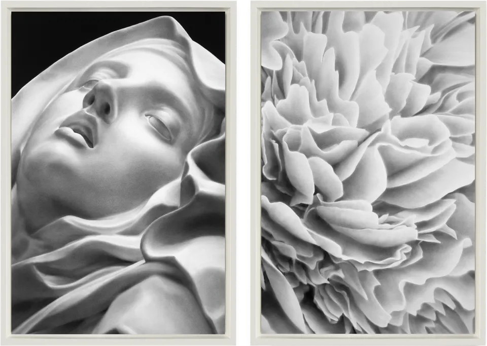 Robert Longo, Untitled (The Ecstasy of Saint Teresa, 1647–1652; After Bernini and White Peonies) Diptych