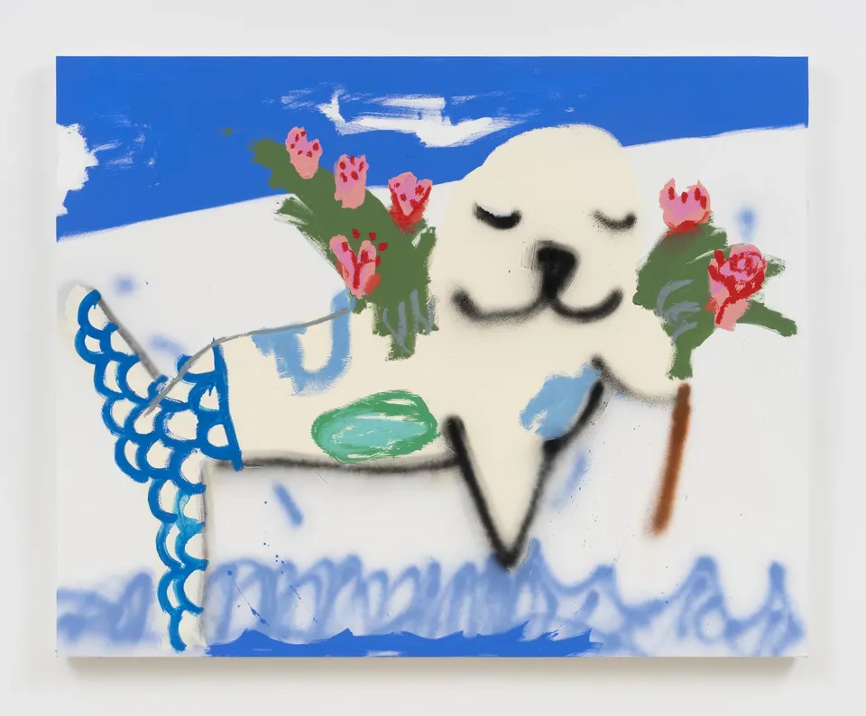 Robert Nava, Seal, and it has a stick and... reflecting pool