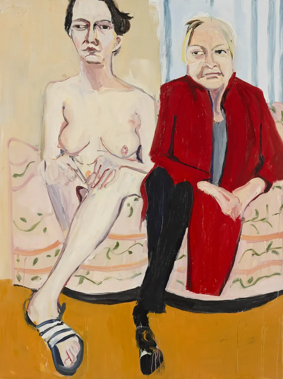 Chantal Joffe, Self-Portrait Naked with My Mother II