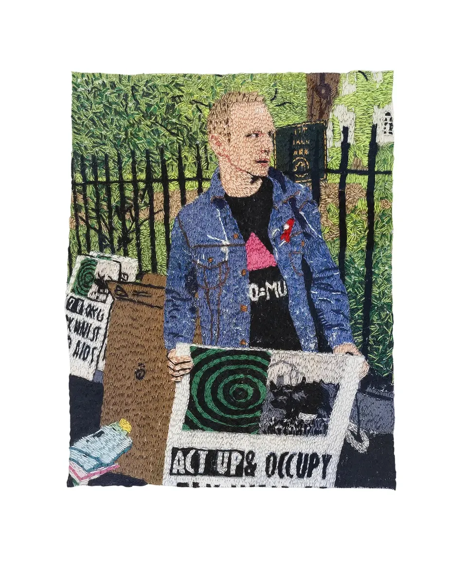 LJ Roberts, Theodore (ted) Kerr at the ACT UP 25th Anniversary Protest on Wall Street
