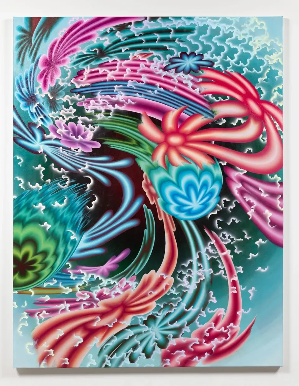 Karine Fréchette, Reflecting Pool 11 (fleurs et courbe)