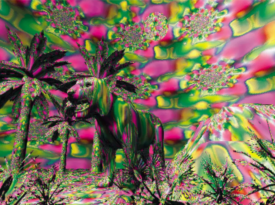 Cody Choi, 1999, Database Painting Series 1 &ndash; Stolen Data, Animal Totem, Tiger #00