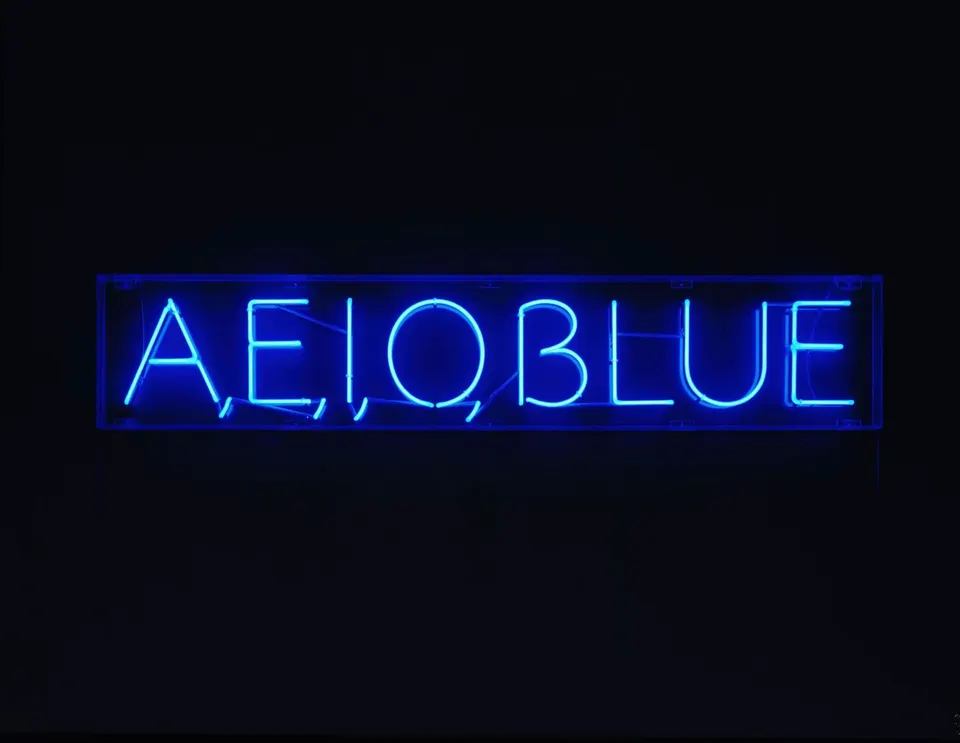 Ian Hamilton Finlay, A,E,I,O,Blue