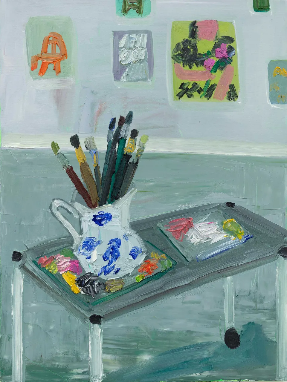 Georgina Gratrix, Brush pot and palettes 1