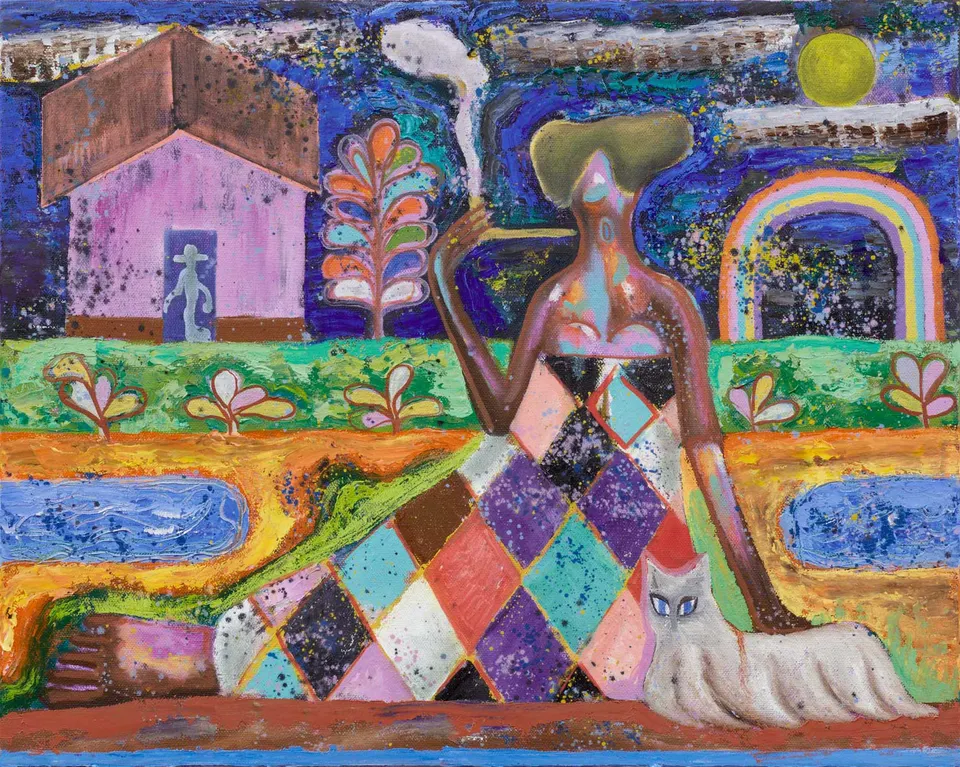 Simphiwe Ndzube, Lady with a cat