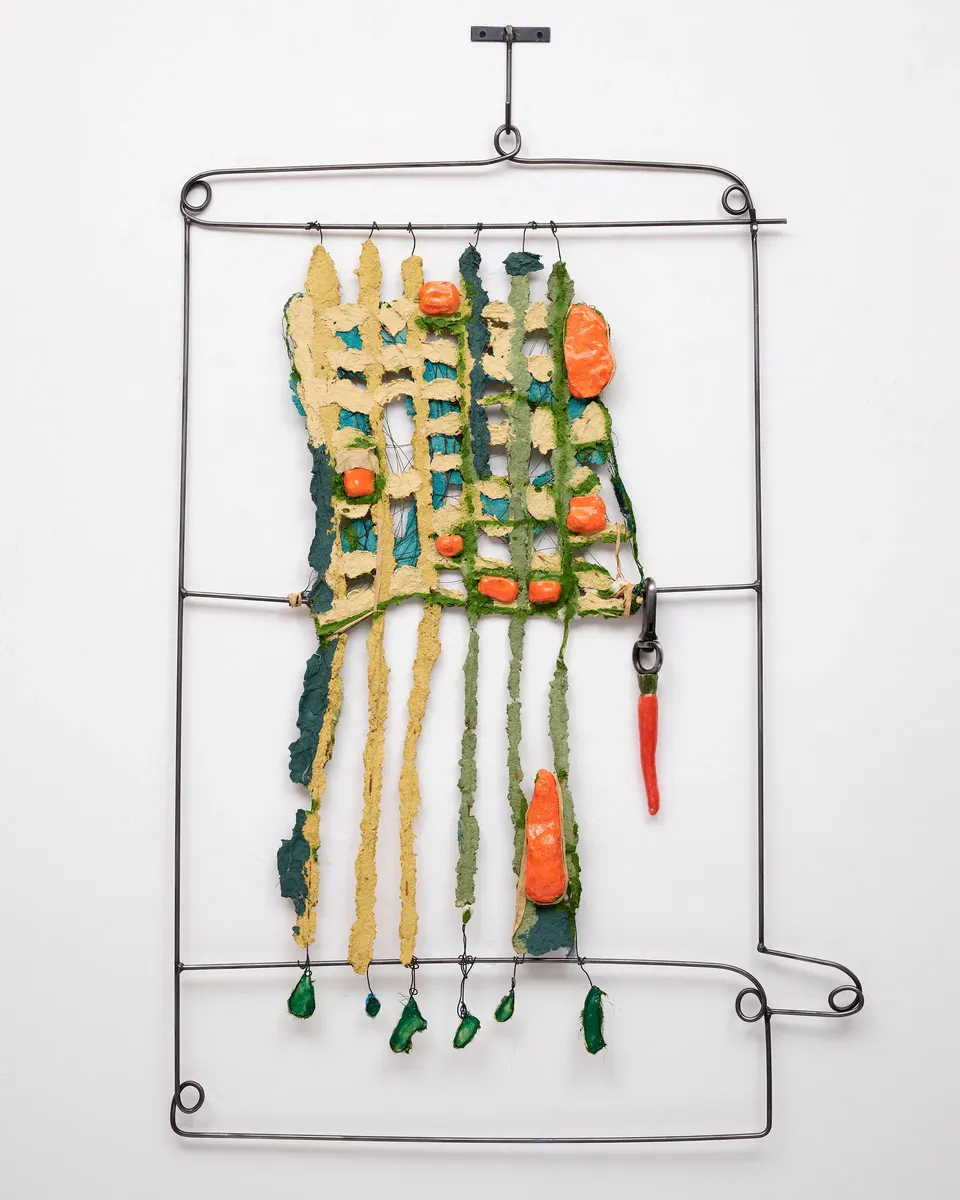 Sahar Khoury, Untitled (Window with yellow and carrot charm)