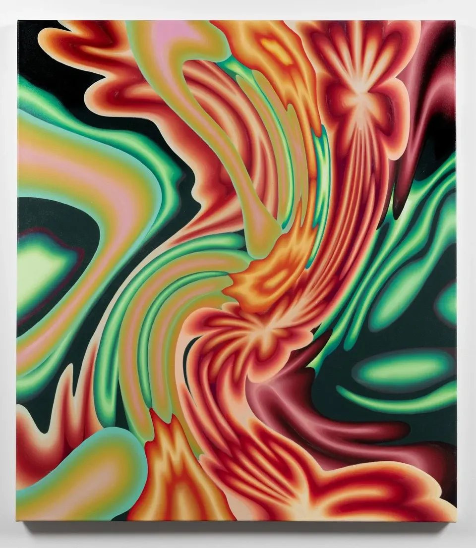 Karine Fréchette, Reflecting Pool 9 (red flowers)
