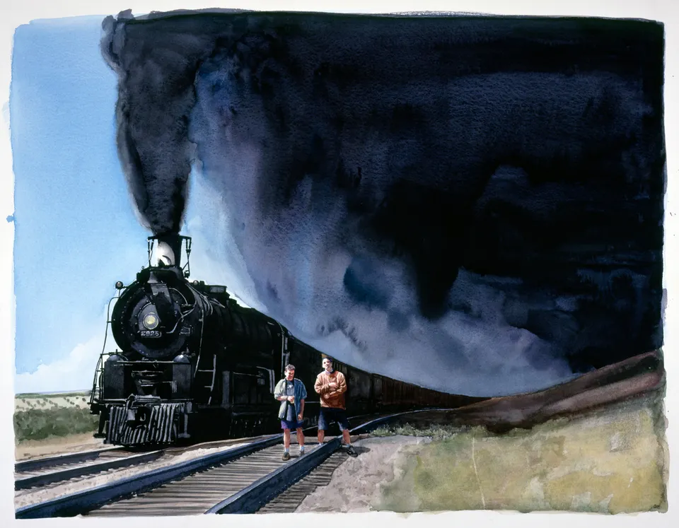 Tim Gardner, Untitled (Nick and Sto with Train)