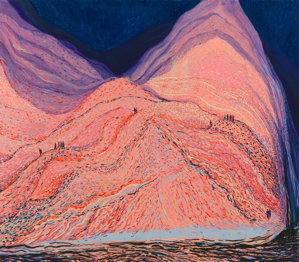 Jules de Balincourt, Figures in a Landscape