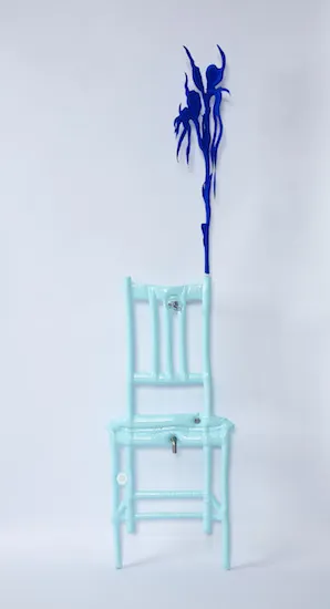 Caroline Rothwell, Blue chair with plant