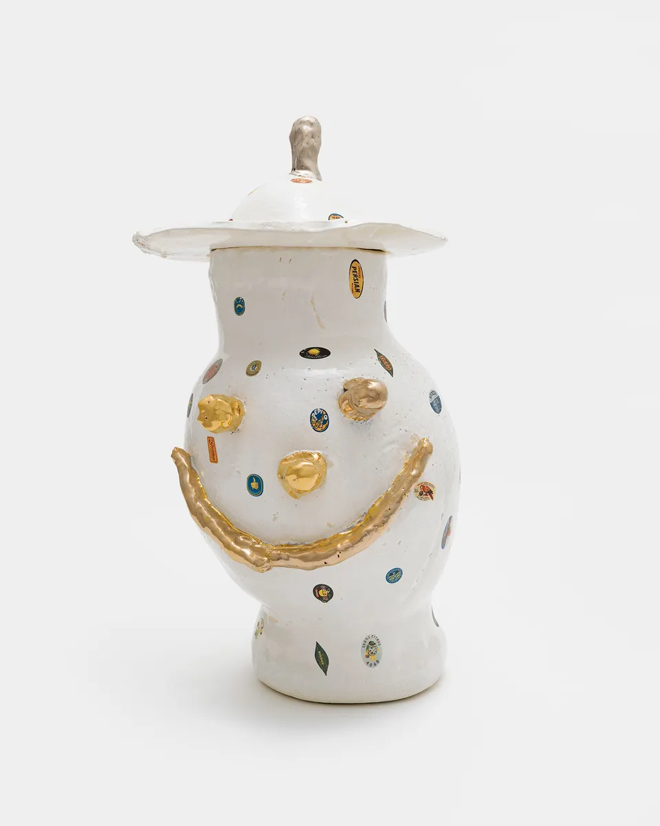 Dan McCarthy, Lidded Fruit Sticker Facepot, Pepito
