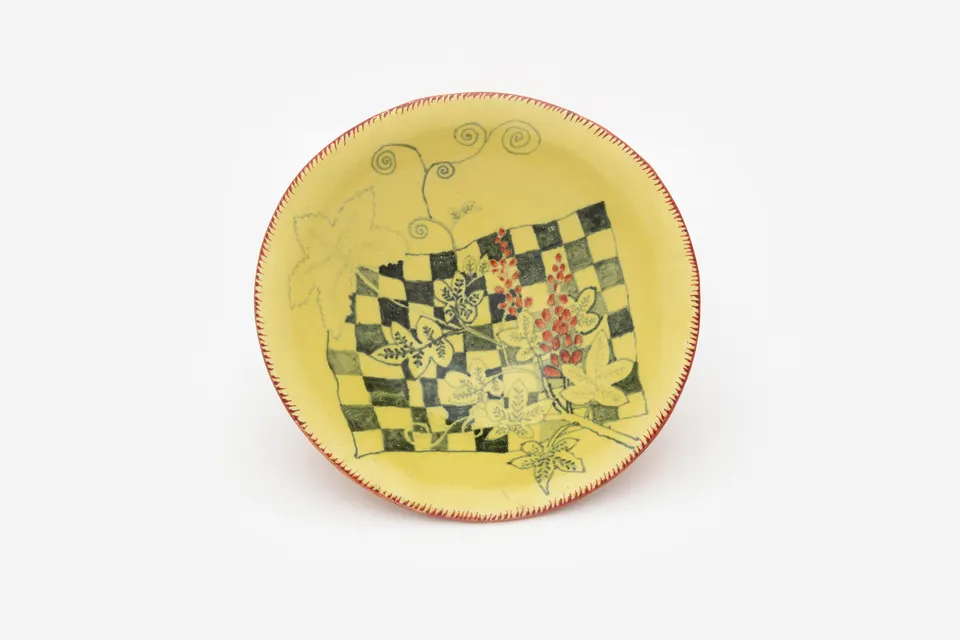 Hylton Nel, Yellow bowl with floral motifs