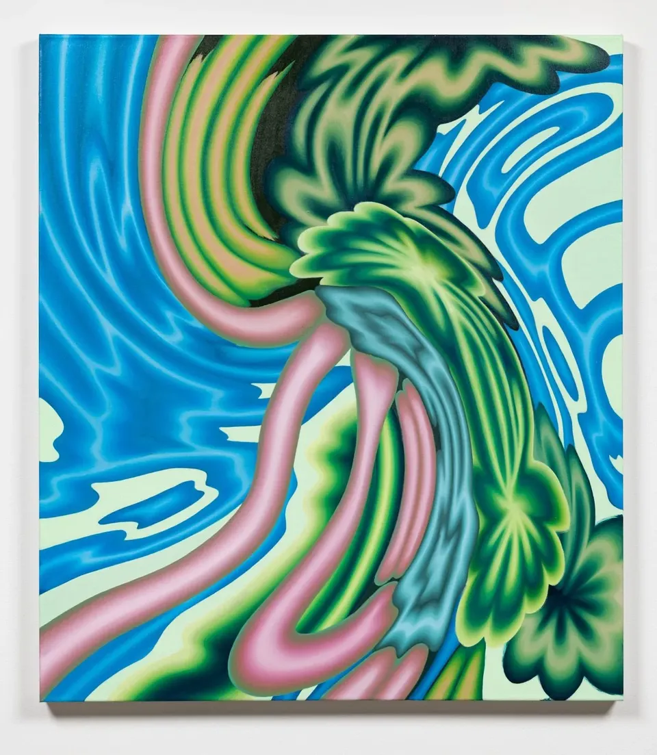 Karine Fréchette, Reflecting Pool 8 (green flowers)